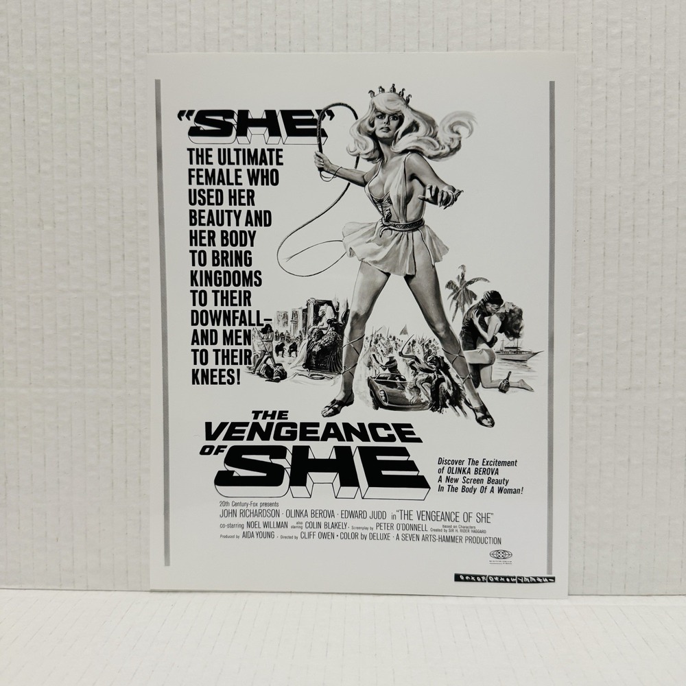 The Vengeance Of She Olinka Berova 20th Century Fox Proof Reference Print Poster - Picture 1 of 3